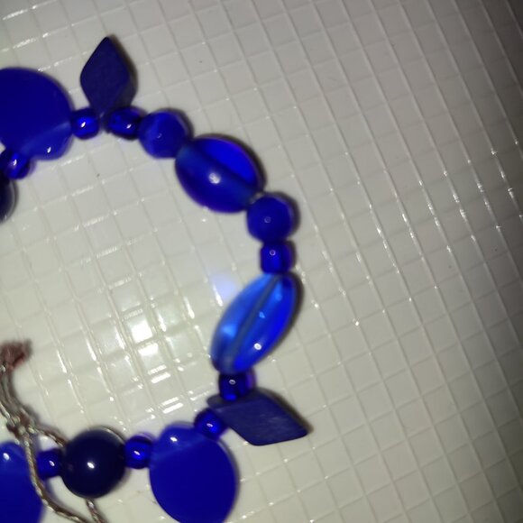 Sapphire Blue Bracelet Small Hand Wrist Cobalt Handmade Hand Crafted - Picture 3 of 5